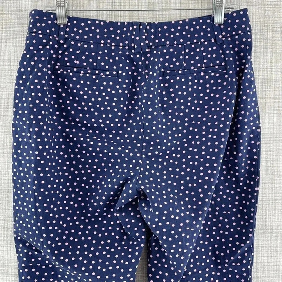 Talbots The Perfect Crop Curvy Blue w/Pink Polka Dot Pants 8 -2233/11 B - Picture 4 of 10